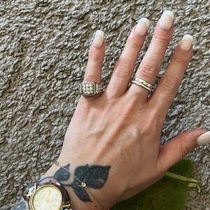 Judith ripka square Sterling Silver 925 Cluster Cable Ring size 5